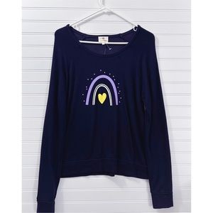 Sundry x Anthropologie Crewneck Long Sleeve Sweatshirt Pajama Top NWT